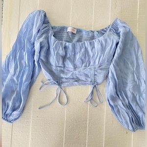 Hello Molly blue crop top